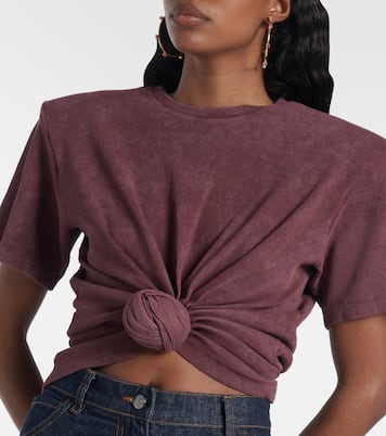 Cropped cotton-blend T-shirt | Magda Butrym