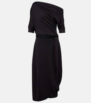 Belted asymmetric midi dress | Lemaire