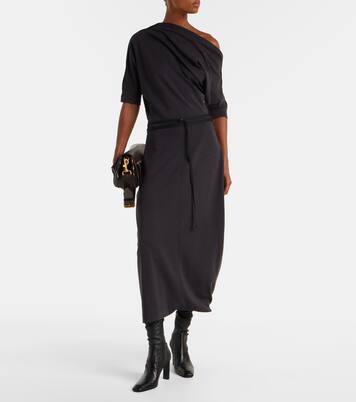 Belted asymmetric midi dress | Lemaire