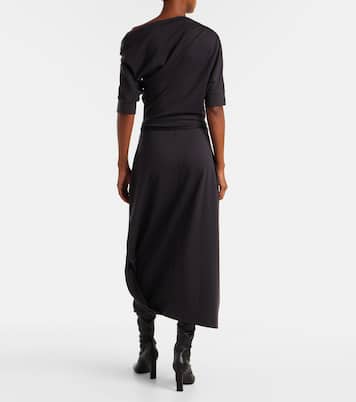 Belted asymmetric midi dress | Lemaire