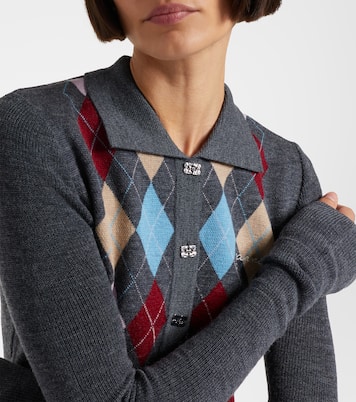 Argyle wool polo sweater | Ganni