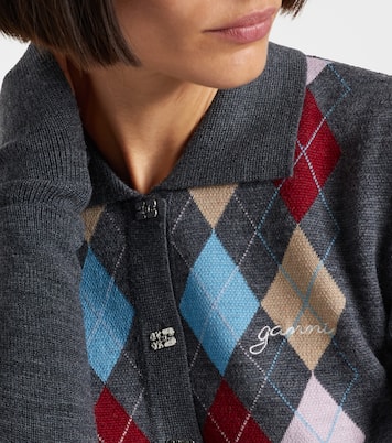 Argyle wool polo sweater | Ganni