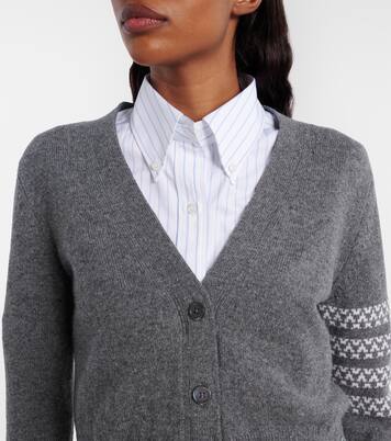 4-Bar intarsia virgin wool cardigan | Thom Browne