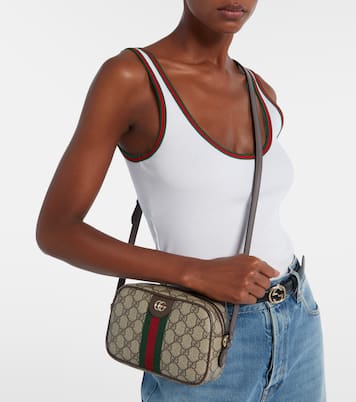 Ophidia Small leather-trimmed crossbody bag | Gucci