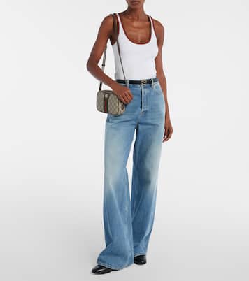 Ophidia Small leather-trimmed crossbody bag | Gucci