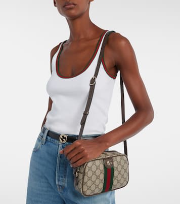 Ophidia Small leather-trimmed crossbody bag | Gucci