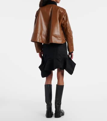 x Carhartt asymmetric leather jacket | Sacai