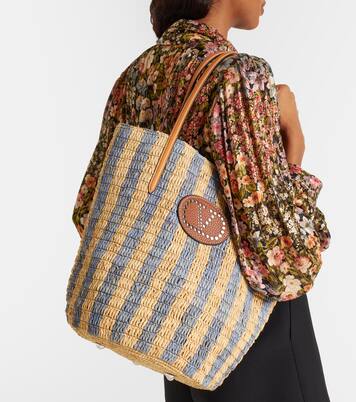 Cabas VLogo Large en raphia et cuir | Valentino Garavani
