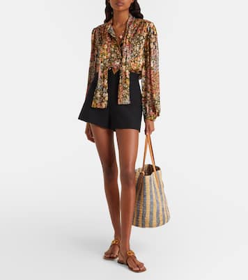 Cabas VLogo Large en raphia et cuir | Valentino Garavani