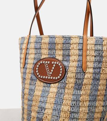 Cabas VLogo Large en raphia et cuir | Valentino Garavani