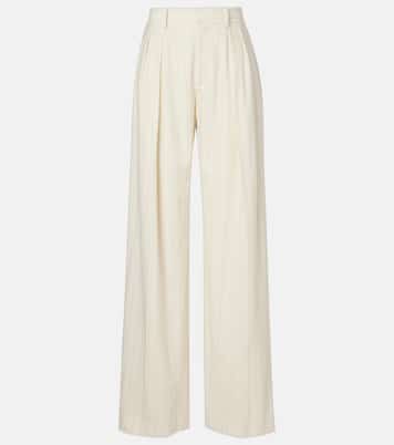 Striped high-rise wool wide-leg pants | Ralph Lauren Collection