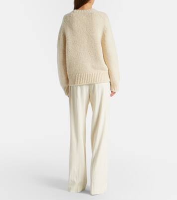 Striped high-rise wool wide-leg pants | Ralph Lauren Collection