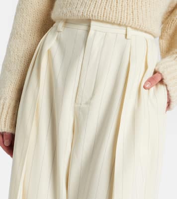 Striped high-rise wool wide-leg pants | Ralph Lauren Collection