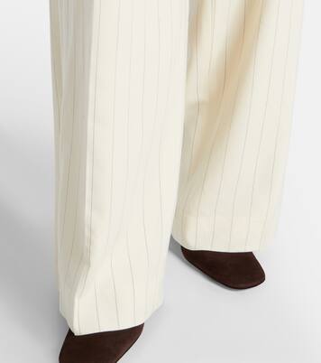 Striped high-rise wool wide-leg pants | Ralph Lauren Collection