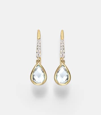 Pendientes de oro de 14 ct (585/1000) con ametista y diamantes | Mateo