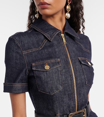 Belted denim jumpsuit | Self-Portrait