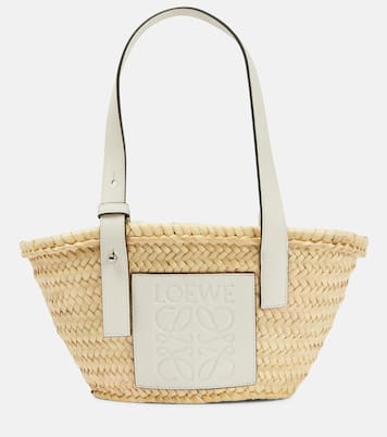Small leather-trimmed basket tote | Loewe