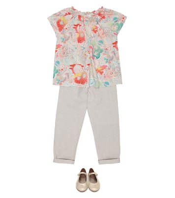 Nandy cotton-blend chambray pants | Bonpoint