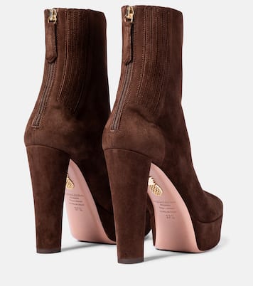 Saint Honoré 120 suede platform ankle boots | Aquazzura
