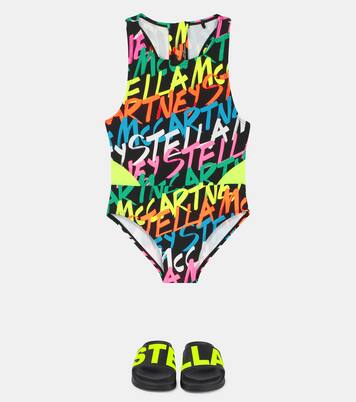 Printed racerback swimsuit | Stella McCartney Kids