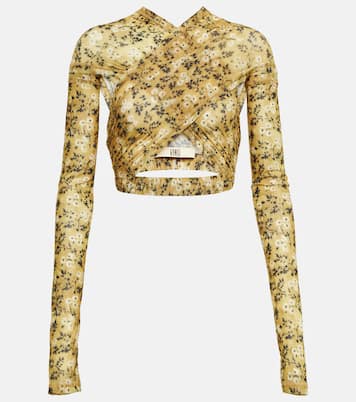 Top raccourci Anti Cross Over à fleurs | KNWLS