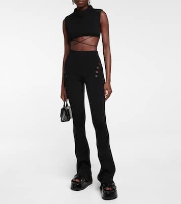 Pantaloni flared in lana a vita alta | Jean Paul Gaultier