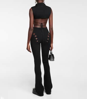 Pantaloni flared in lana a vita alta | Jean Paul Gaultier