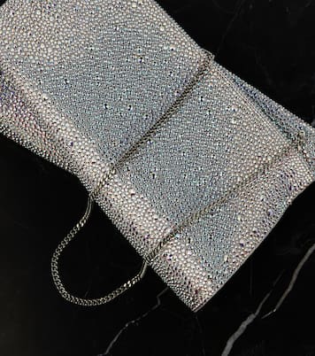 Clutch Loubitwist Small in suede con cristalli | Christian Louboutin