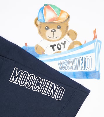 T-shirt e shorts in cotone con stampa | Moschino Kids