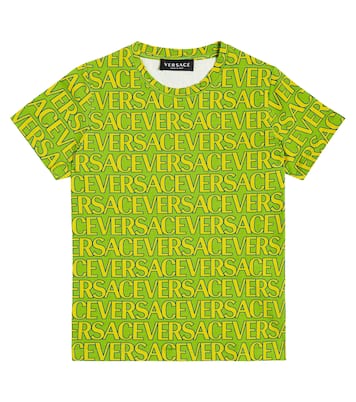 Versace Allover 코튼 블렌드 티셔츠 | Versace Kids
