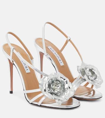 Paris Rose 105 mirrored leather sandals | Aquazzura