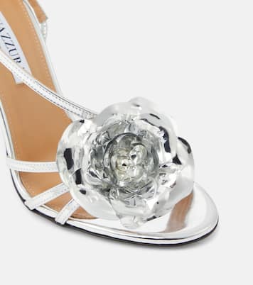 Paris Rose 105 mirrored leather sandals | Aquazzura