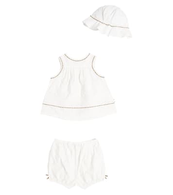Bébé – Set top, short et chapeau en coton | Burberry Kids