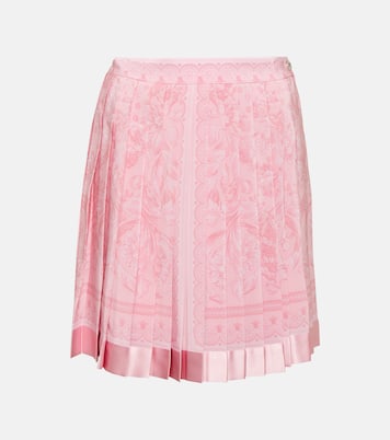 Minifalda Barocco de seda plisada | Versace