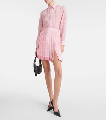 Minifalda Barocco de seda plisada | Versace