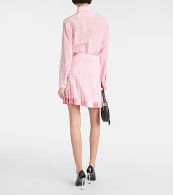 Minifalda Barocco de seda plisada | Versace