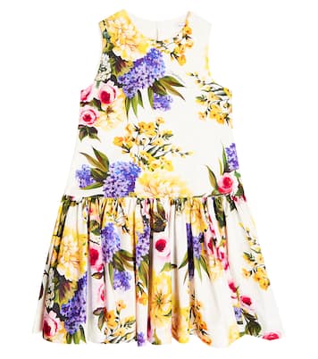 Abito in popeline di cotone con stampa | Dolce&Gabbana Kids