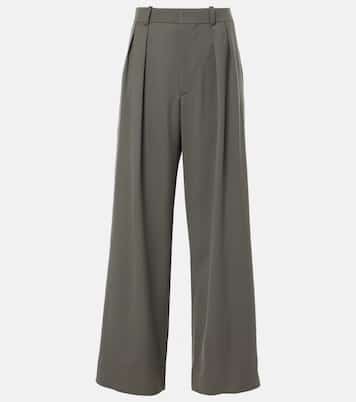 High-rise wool wide-leg pants | Wardrobe.NYC