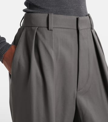 High-rise wool wide-leg pants | Wardrobe.NYC