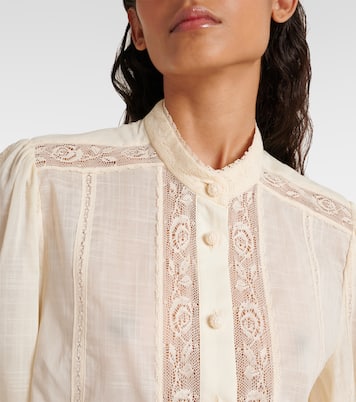 Halliday lace-trimmed cotton shirt | Zimmermann
