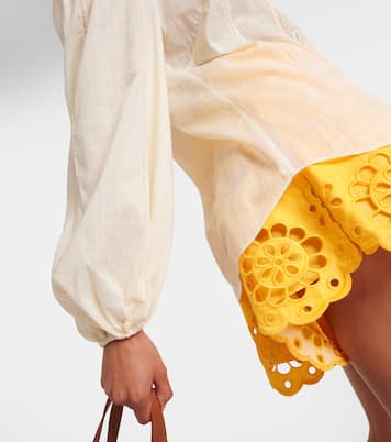Halliday lace-trimmed cotton shirt | Zimmermann