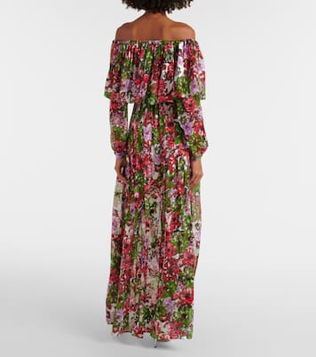 Floria devoré silk-blend chiffon gown | Costarellos
