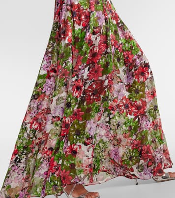 Floria devoré silk-blend chiffon gown | Costarellos