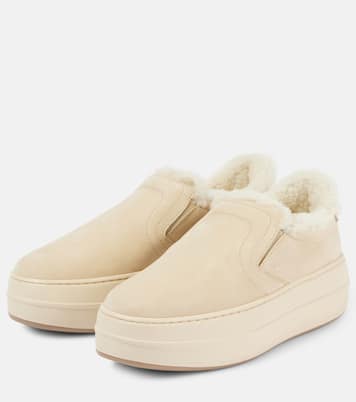Skyscraper suede platform slip-on sneakers | Hogan