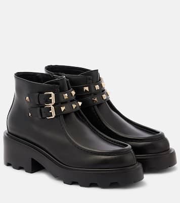 Ankle Boots Rockstud aus Leder | Valentino Garavani