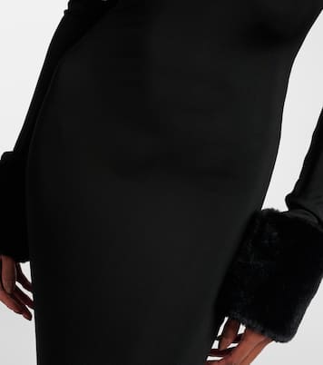 Priscilla faux fur-trimmed silk-blend gown  | The New Arrivals Ilkyaz Ozel