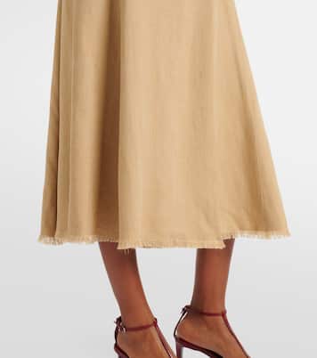 Midikleid aus Seide und Leinen | Ralph Lauren Collection