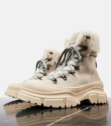 Stivaletti in suede e shearling | Brunello Cucinelli