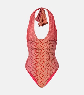 Zigzag printed ruched swimsuit | Missoni