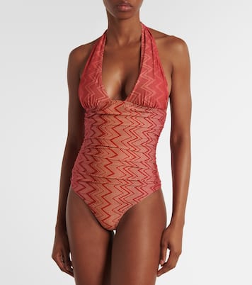 Zigzag printed ruched swimsuit | Missoni